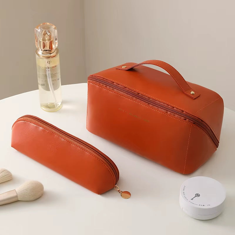 2Pcs Cosmetics Storage Kit Large Capacity Travel Toiletry Bag Makeup Bag Ins Advanced Sense Portable Cosmetic Storage Bag