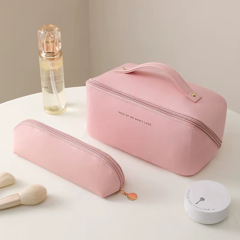 2Pcs Cosmetics Storage Kit Large Capacity Travel Toiletry Bag Makeup Bag Ins Advanced Sense Portable Cosmetic Storage Bag