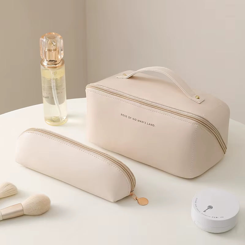 2Pcs Cosmetics Storage Kit Large Capacity Travel Toiletry Bag Makeup Bag Ins Advanced Sense Portable Cosmetic Storage Bag